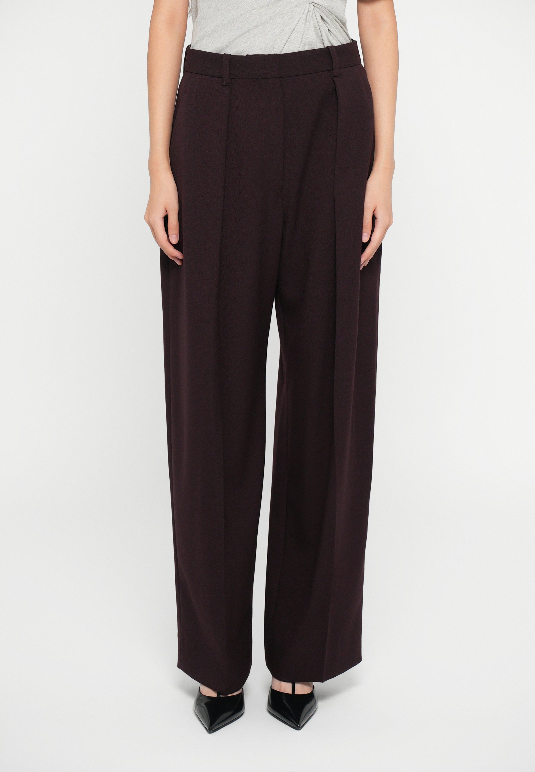 Pantalon Victoria Beckham à jambes larges - Pantalon - acajou foncé