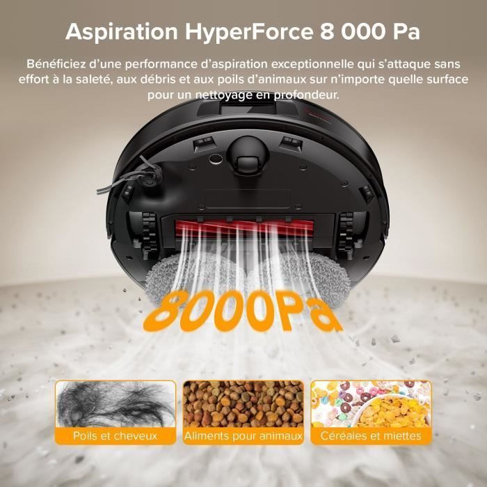 ROBOROCK QR 598 - Robô Aspirador e Mop - 8000 Pa - Base de Carregamento Multifuncional - Antiemaranhamento