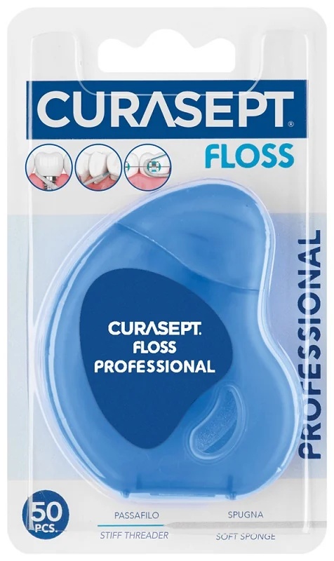 CURASEPT Curasept Floss Professionele tandzijde met draadgeleider en sponsje 50 m