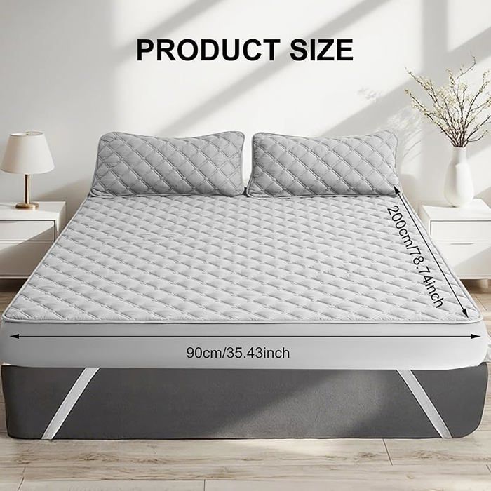 Protetor de colchão 90 x 200 cm, lençol de baixo impermeável, proteção respirável, elástico em toda a volta, capa de colchão 90 x Mu LENÇOL DE BAIXO
