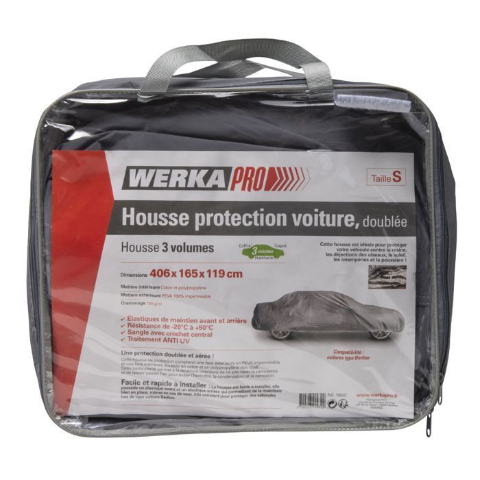 Funda para coche WERKA PRO XL forrada para sedán (533x178x119cm)