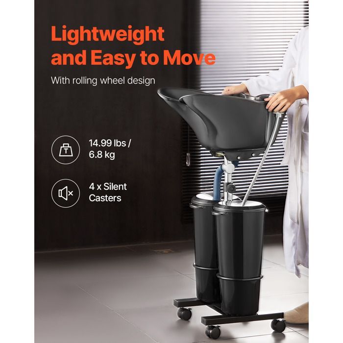 Lavabo portátil Duoku - Lavabo equipado con bomba eléctrica - con 2 cubos y 2 cabezales de ducha - Manguera de desagüe