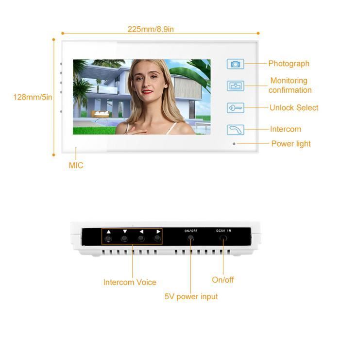 7-inch Wireless Intercom Doorbell with Infrared Night Vision
