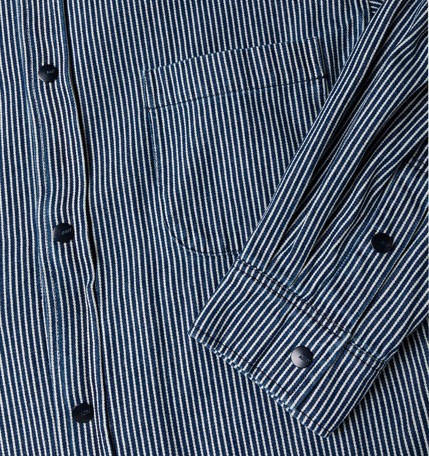 Tricou unisex din denim de bumbac, cu dungi albastre și albe, croială supradimensionată