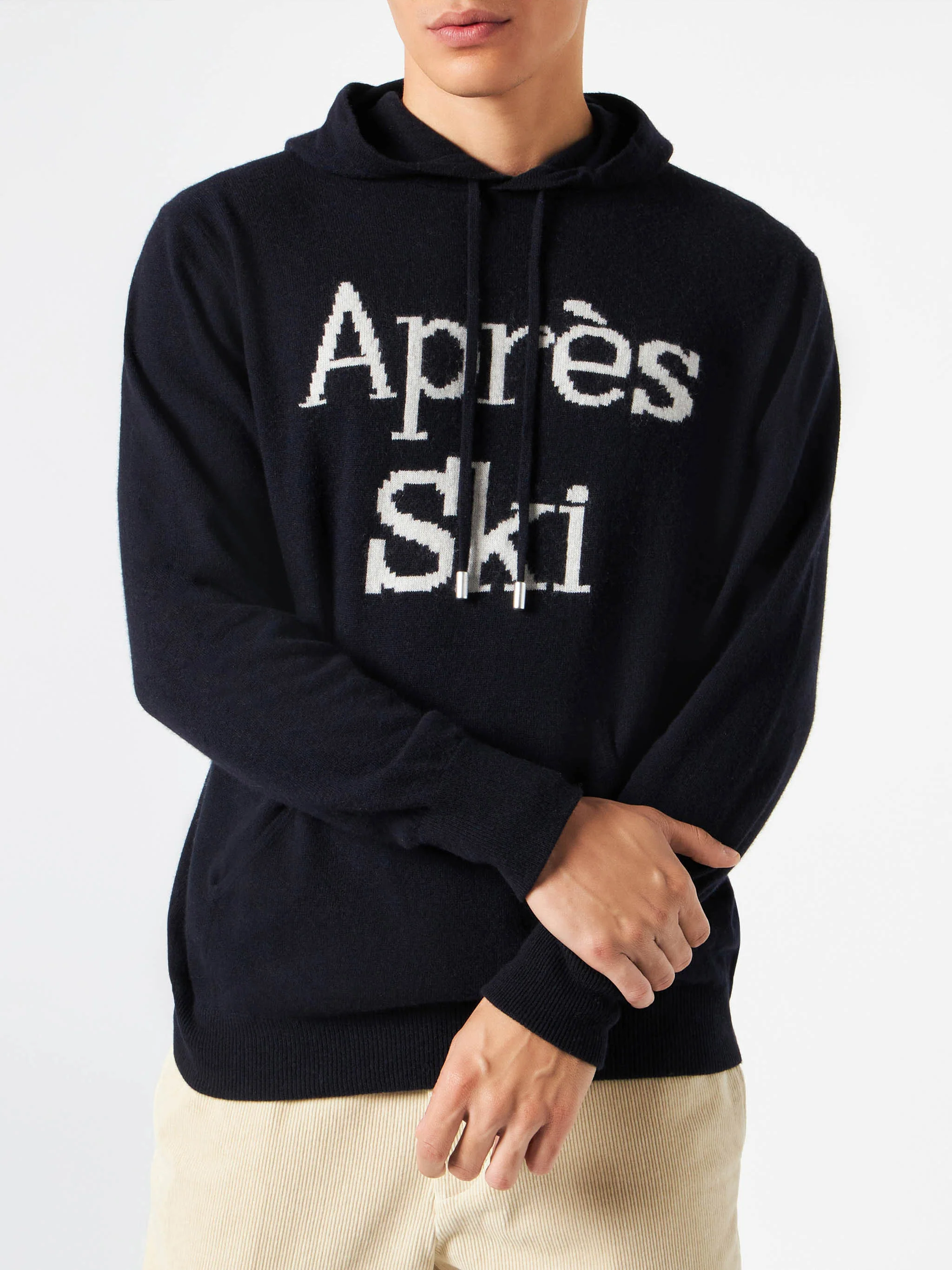 Heren Après Ski Hooded Sweater met Borduursel