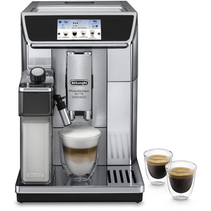 Machine expresso broyeur - De'Longhi - Primadonna elite - ECAM650.85.MS - 28 recettes - Gris