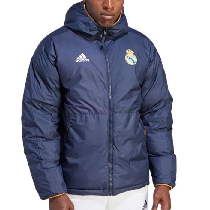 Chaqueta de plumas azul marino para hombre del Real Madrid Adidas Down