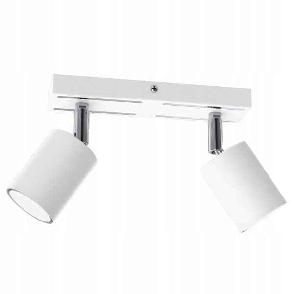 Lampa sufitowa plafon listwa regulowane 2x gu10 biały chrom