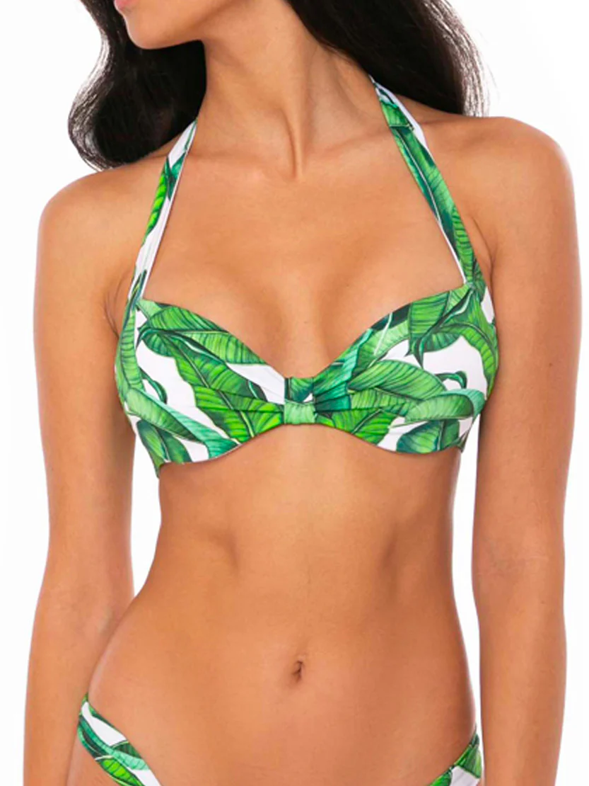 bralette met bananenbladprint