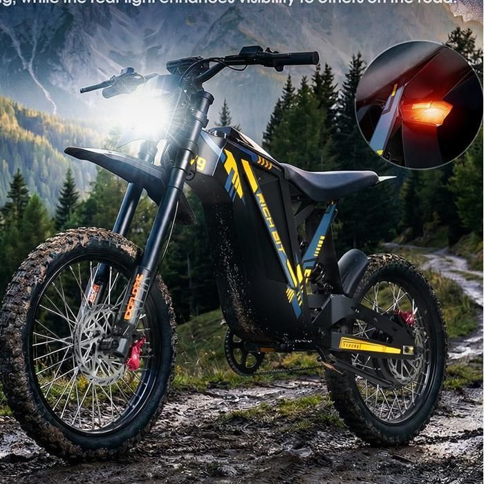 Adult Electric All-Terrain Motorcycle, 1500W Mountain Bike (2500W Peak), Off-road Ebike, 48V 20Ah Battery, 63 km/h Speed, Hydraulic Brakes