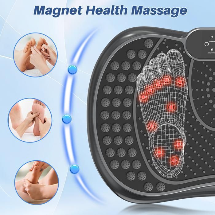 Plataforma vibratoria BIGZZIA, altavoces Bluetooth y cordón ajustable, 99 niveles, pantalla táctil LED, cuerda para saltar de regalo.