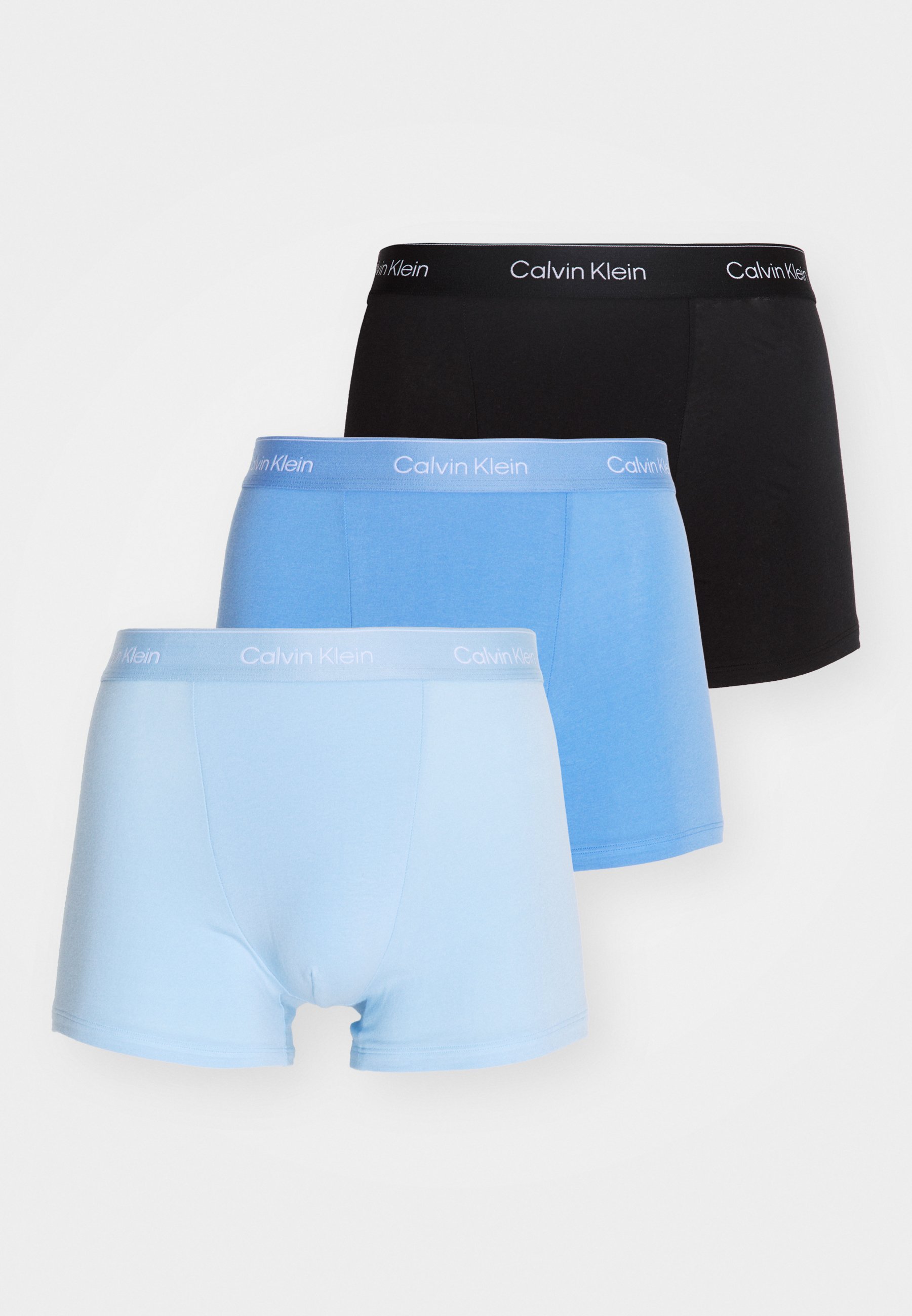 Calvin Klein Underwear RELAXED FIT TRUNK 3-PACK ICON COTTON STRETCH - Broekjes - zwart/glacier/blauw bell