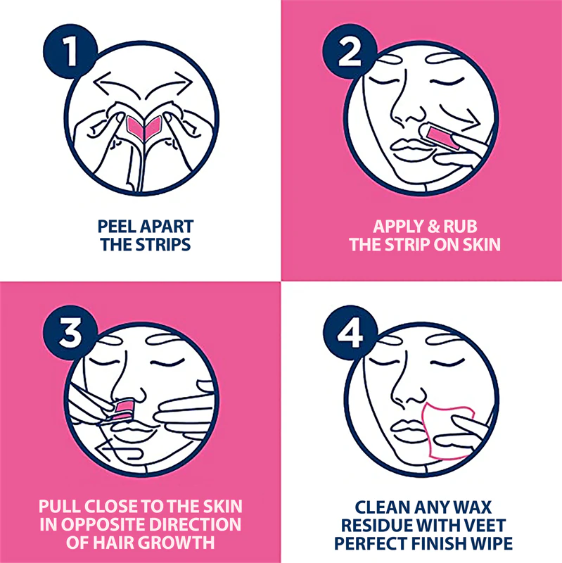 Veet Minima Tiras de Cera Facial Hipoalergênicas