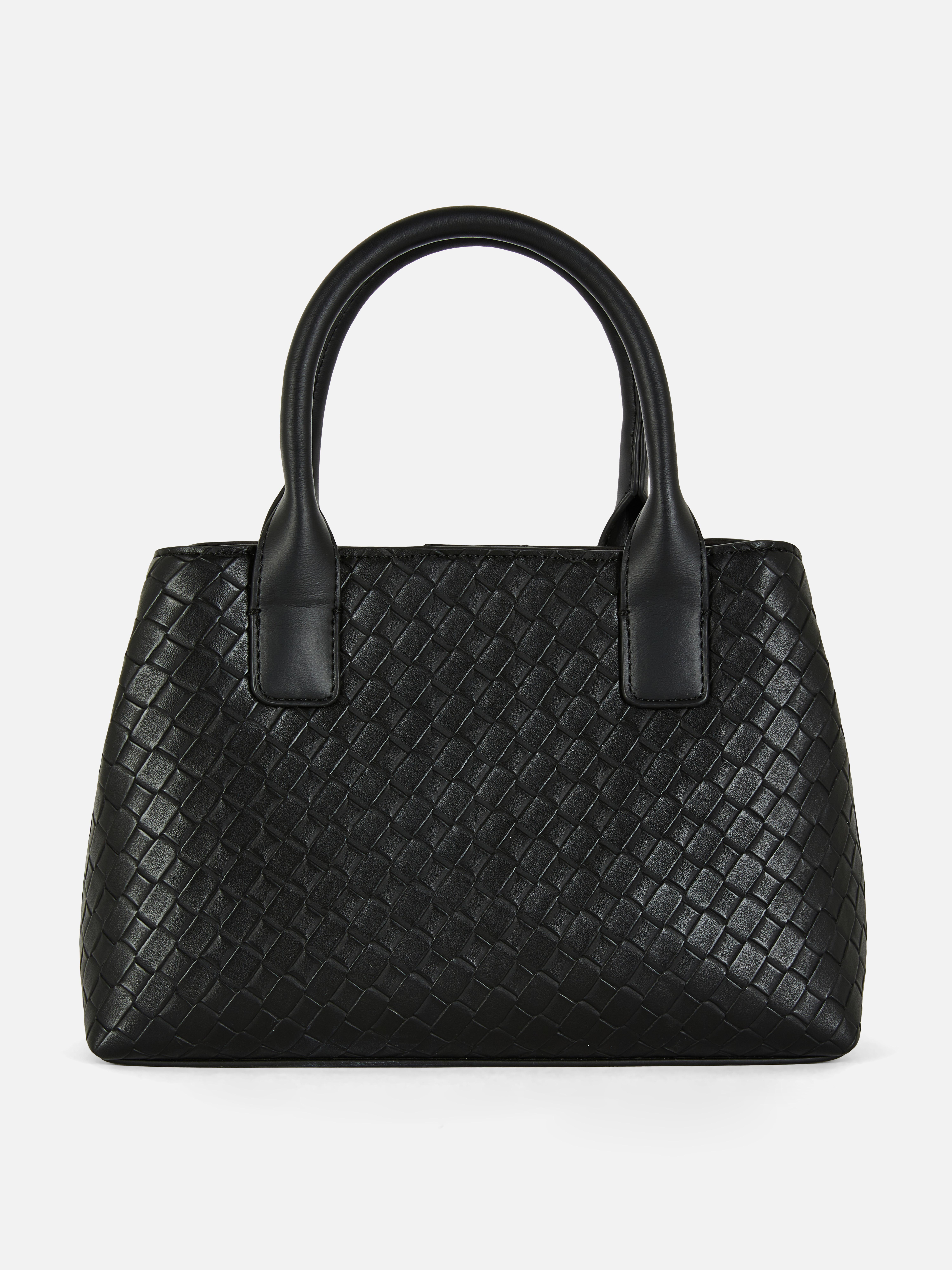 Geantă mini tote țesută Paula Echevarría Această geantă mini tote țesută elegantă are două mânere și o curea de umăr