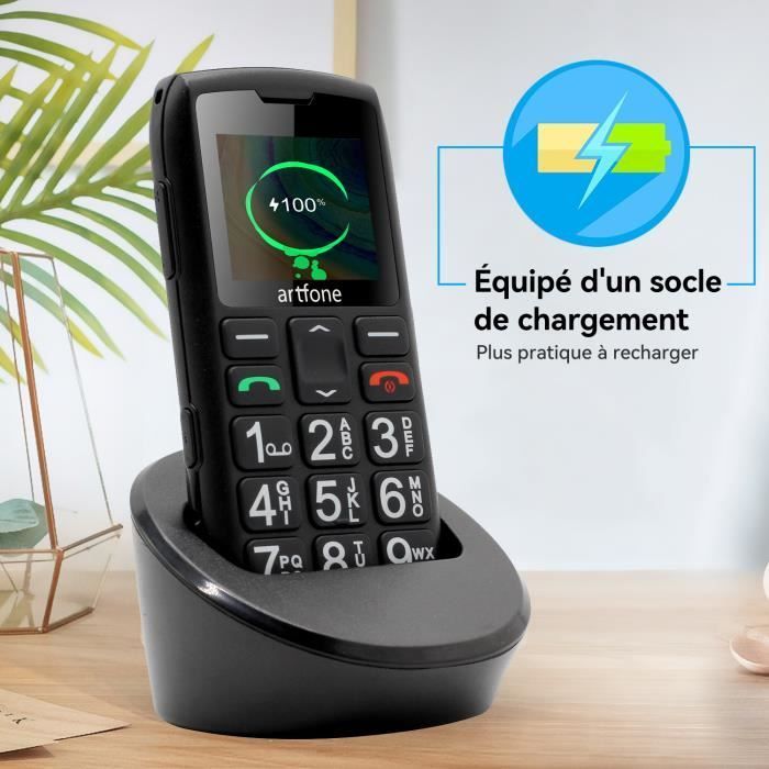 Téléphone Portable - Artfone - C1+ - 4G - Grandes Touches - Bouton SOS - Batterie 1400mAh