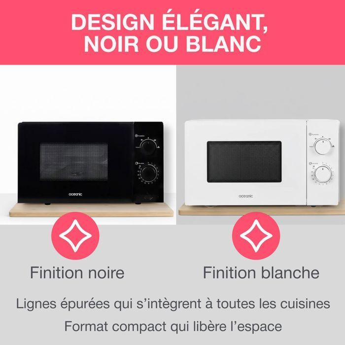 Forno a microonde OCEANIC MO20B11 nero, dimensioni: L 45,4 x A 26,1 x P 32,6 cm - capacità: 20 litri