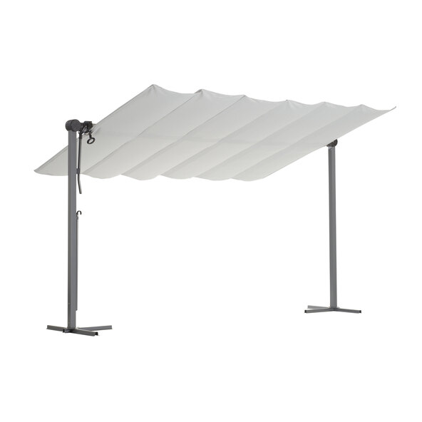 Golvend zonnescherm, lichtgrijs