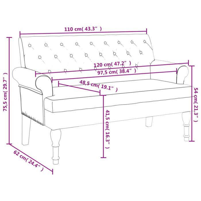 Panca vidaXL con schienale, panca con braccioli, seduta per soggiorno, mobile per soggiorno, camera da letto, corridoio 372128