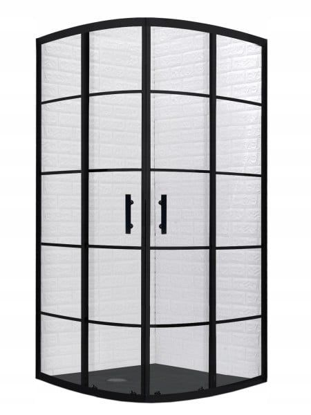 Kabina prysznicowa BLACK LOFT czarna w szprosy 80x80