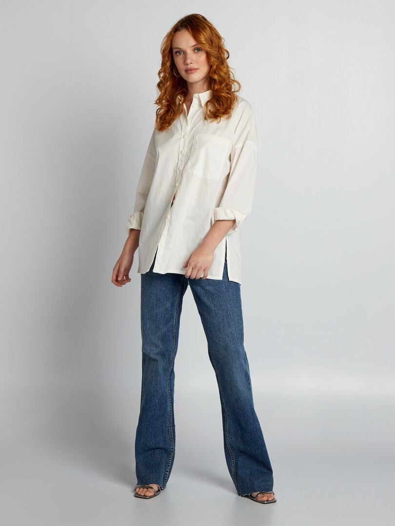 Oversized poplin overhemd - wit