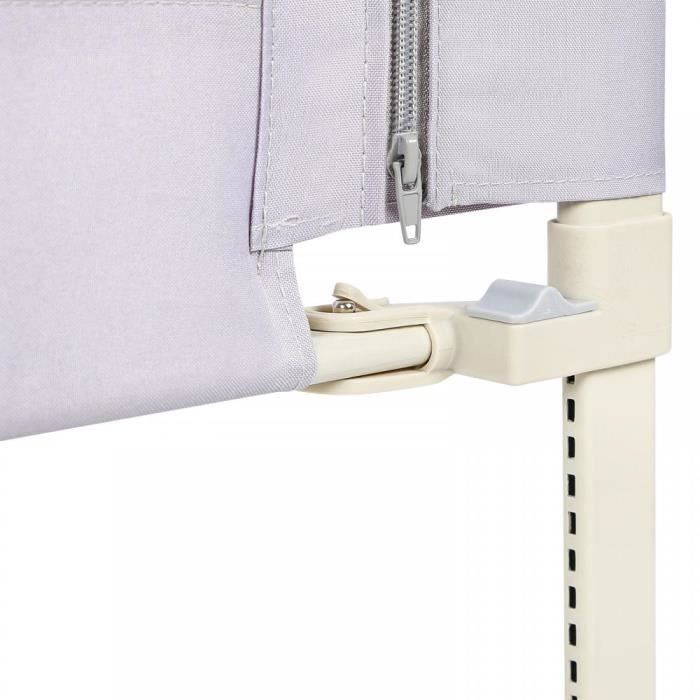 Sponda di protezione pieghevole per lettino, grigia, extra alta, 175 cm x 100 cm, sponda di protezione per lettino per bambini