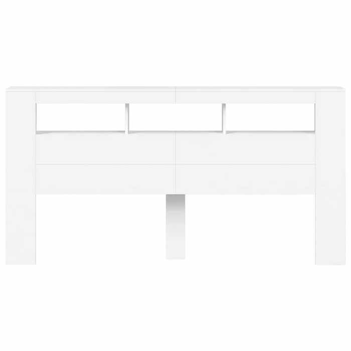 vidaXL Tête de Lit à LED, Panneau de Lit avec Rangement, Accessoire de Cadre de Lit, Meuble de Chambre à Coucher Maison, 837365