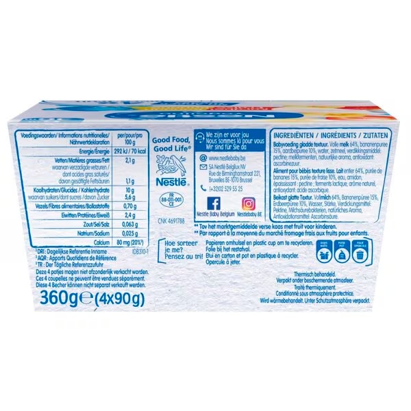 Nestlé Yogolino 6+M Jagoda Banana Dječji Desert<br>360g