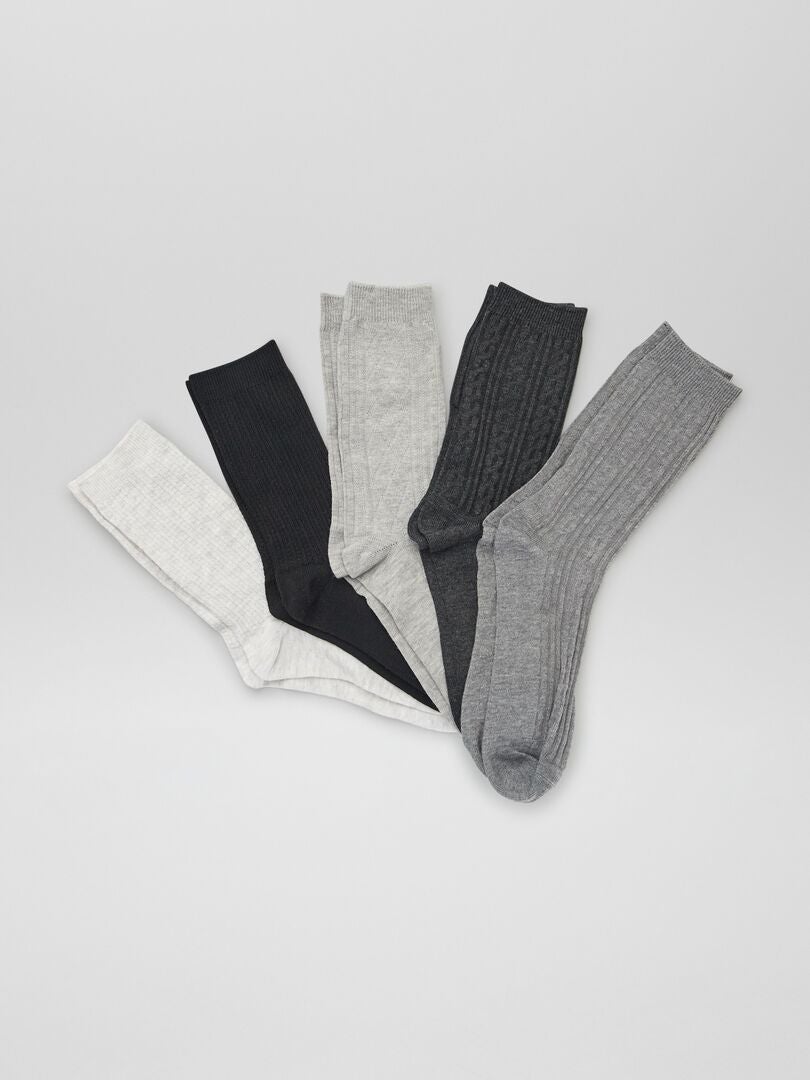 Juego de 5 pares de calcetines - GRISES