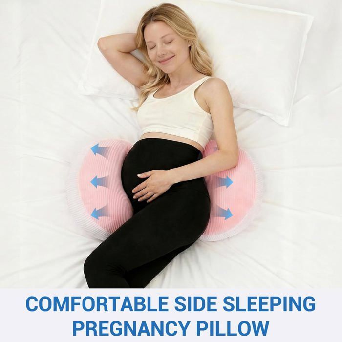 Pregnancy pillow for expectant mothers, memory foam pillow for side sleepers, Pink