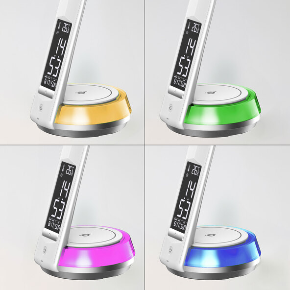 LED-bureaulamp met draadloos opladen, wit