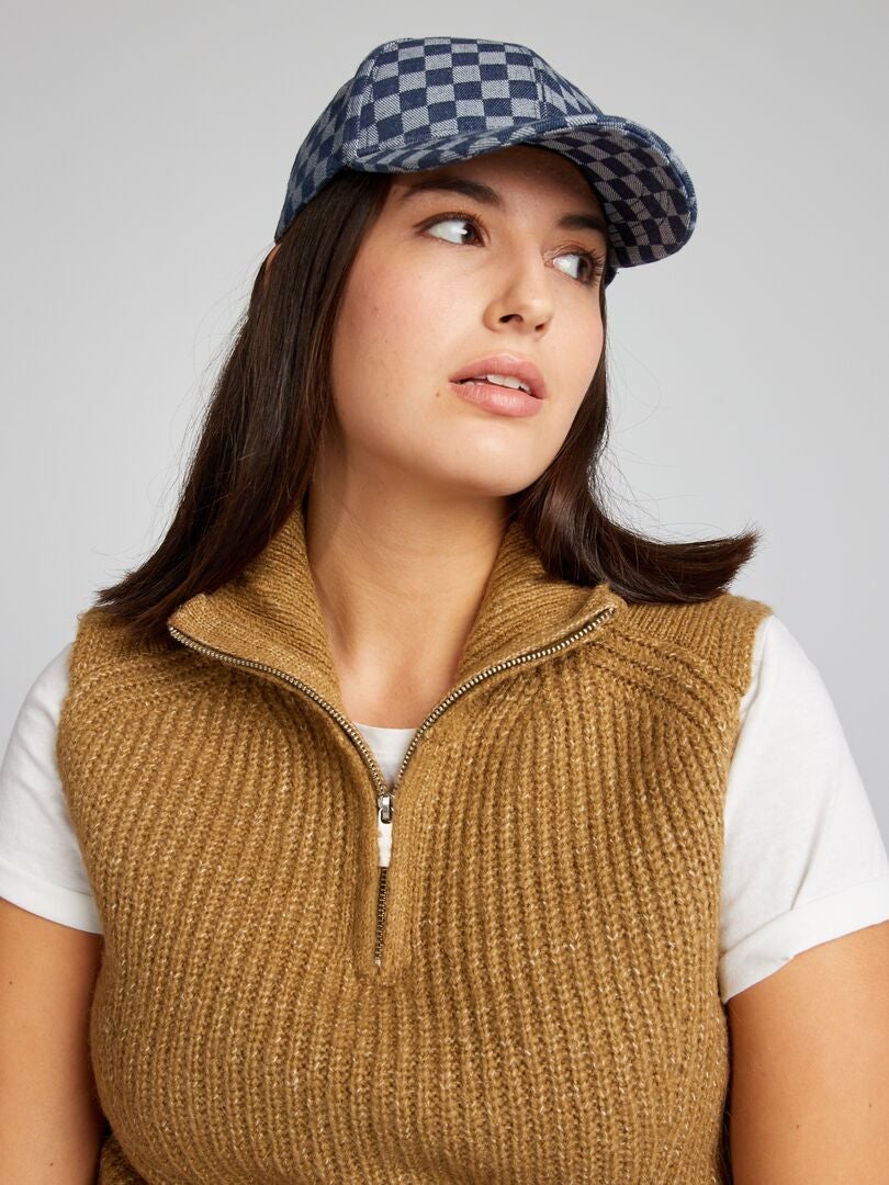 Mouwloze trui met rits - Khaki
