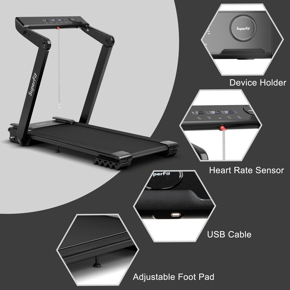 4,0 PS Klappbares elektrisches Laufband mit Lautsprecher und LED-Anzeige – 57,5 x 31 x 43,5 (L x B x H)