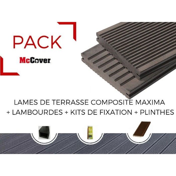Pack de tarimas compuestas Maxima - ACCESORIOS 3600 mm - L: 360 cm - An: 14 cm - G: 22 mm - Gris antracita