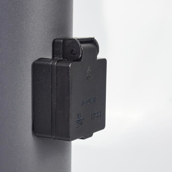Bolardo iluminado - HOFSTEIN - Zogno - Detector de movimiento - Toma de corriente - IP44