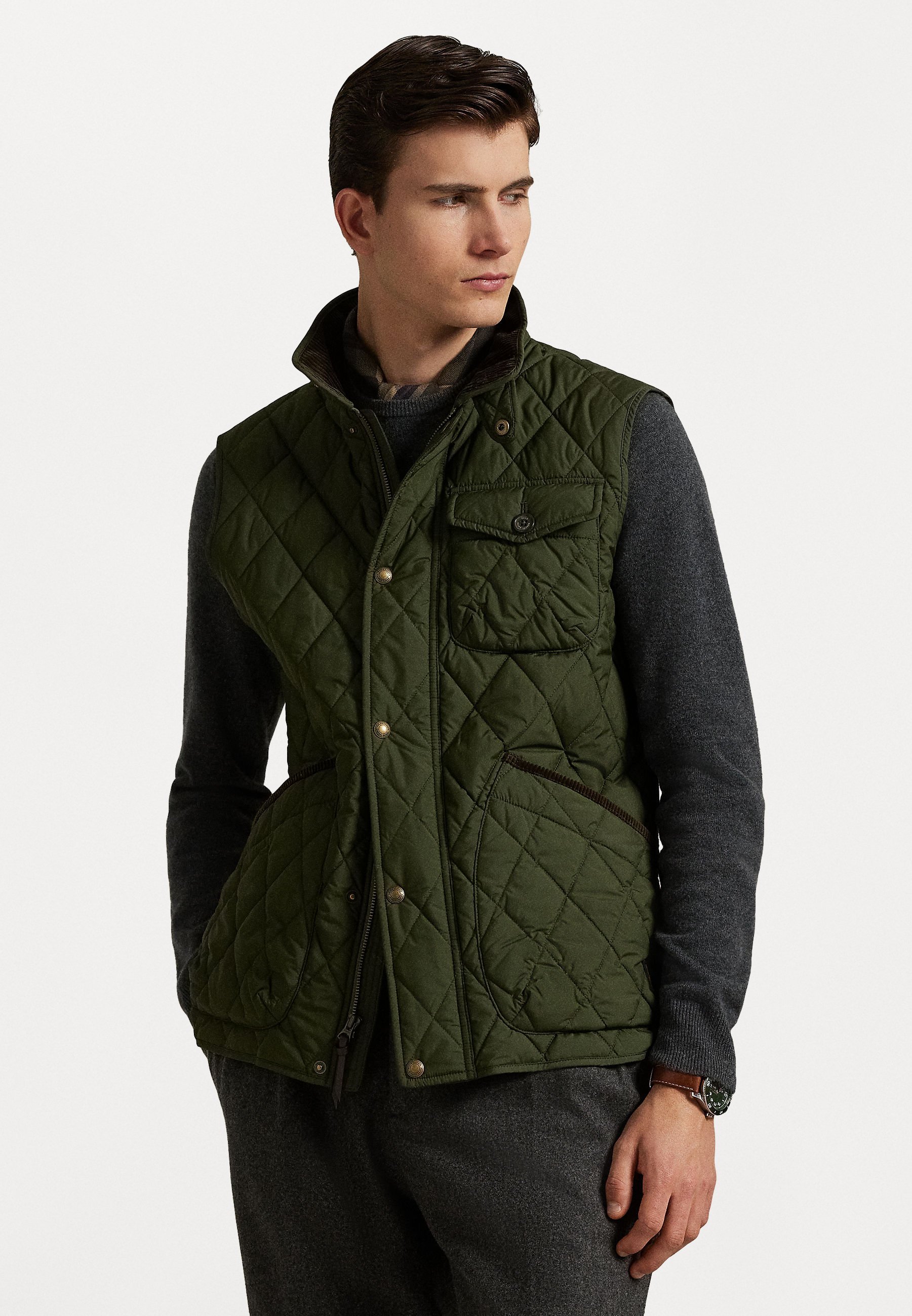 Gilet utilitario trapuntato Polo Ralph Lauren THE BEATON - Gilet - verde oliva aziendale