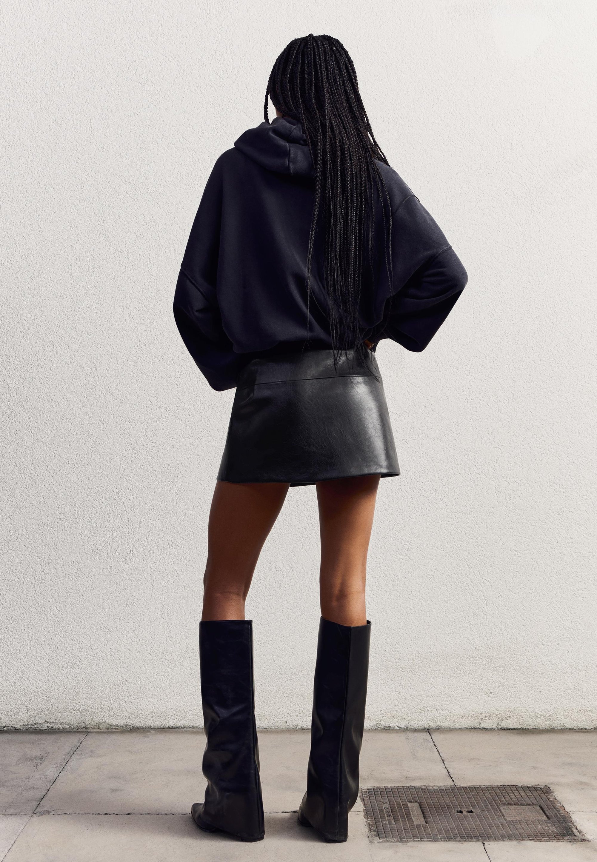 Bershka EFFECT - Gonna a trapezio - nera