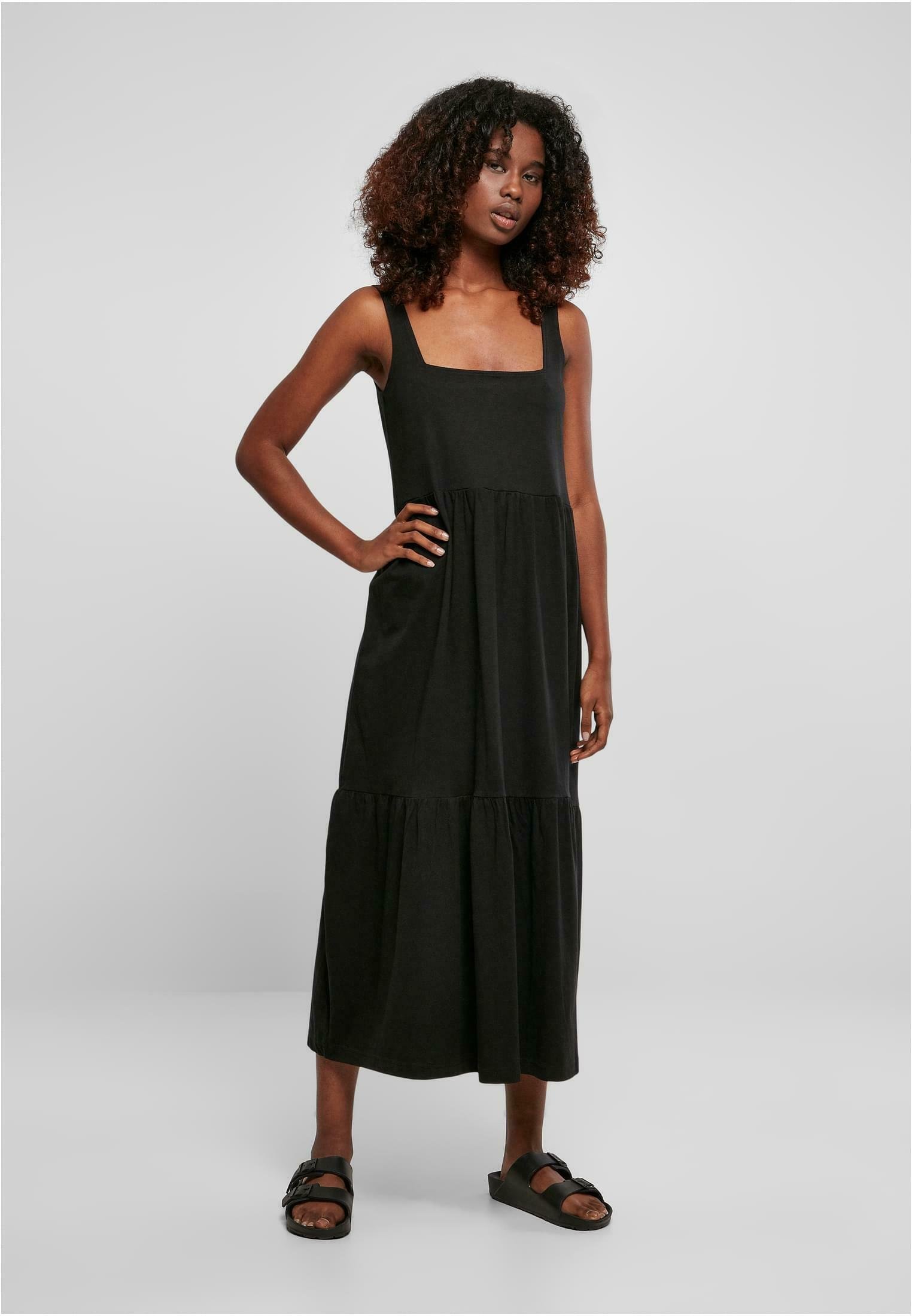 Robe d'été Urban Classics 7/8 à volant - Jersey - noire