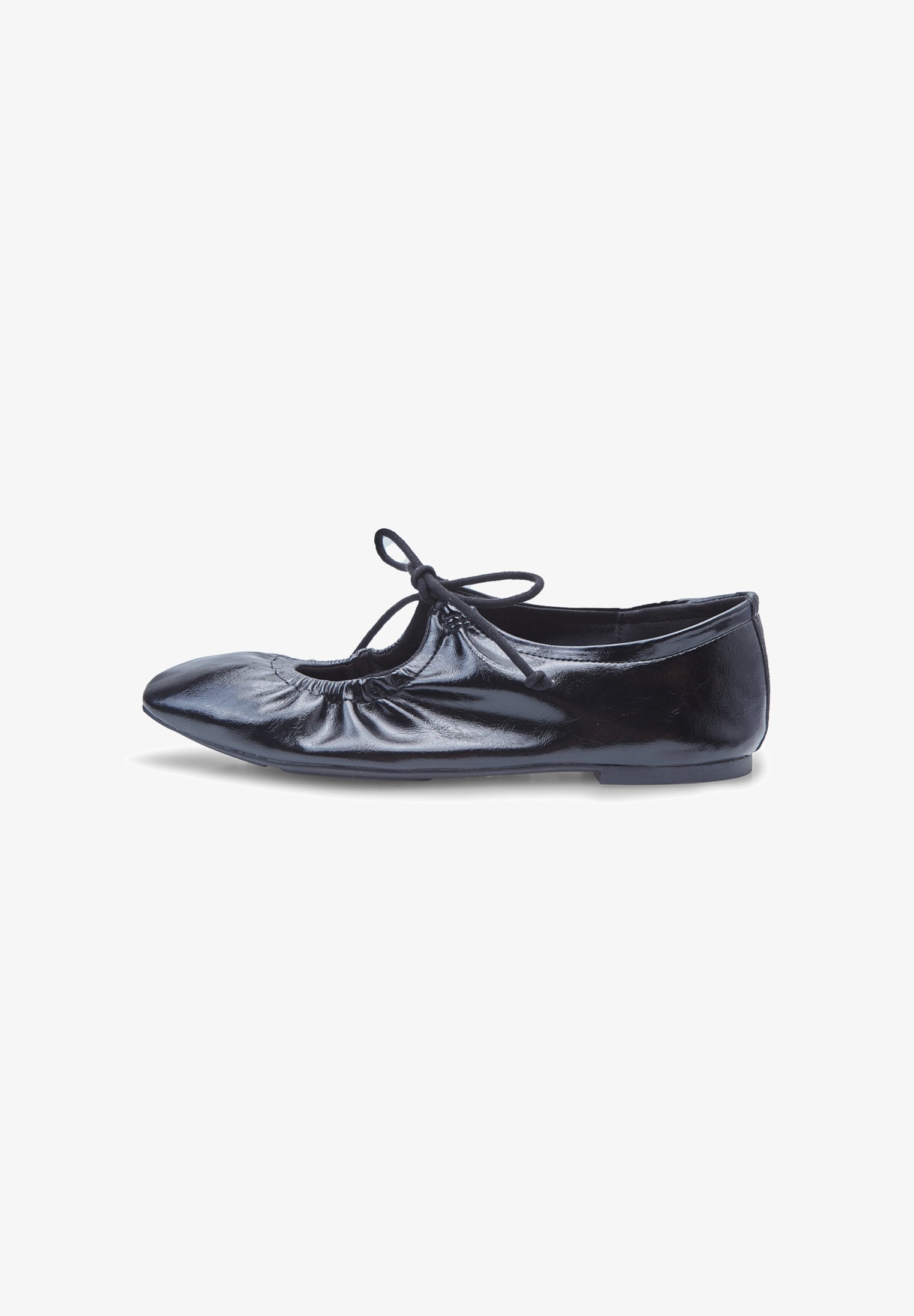 Bata ballerina's met ruches en strik - zwart