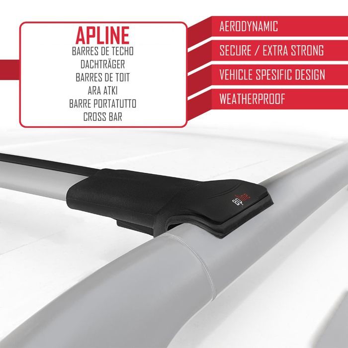 Compatibile con MG 5 EV 2022-2026 Modello FLY Barre portapacchi da tetto per auto Portabagagli in alluminio grigio 2 barre