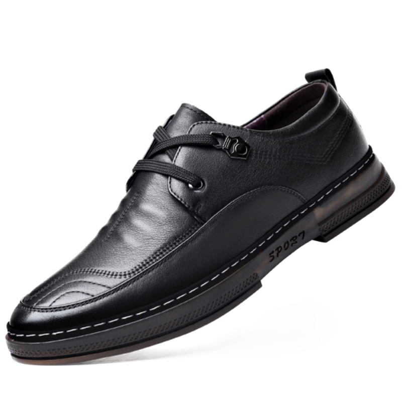 Sapatos masculinos de couro legítimo de alta qualidade, extra macios, para uso casual ou profissional, tamanhos 38 a 43, na cor preta. Lançamento de 2021.