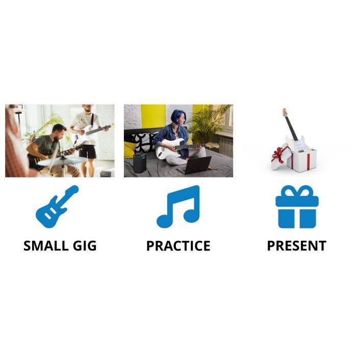 Pack Guitare électrique Blanc - McGrey Rockit - Guitare électrique Kit Complet Amplificateur de 10 W, Housse, Accordeur et Sangle