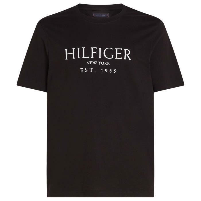 T-Shirt - Tommy Hilfiger - Grand Hilfiger - Noir - Manches courtes - Col arrondi