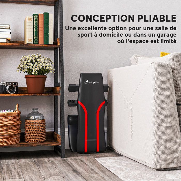 Panca pesi - SPORTNOW - pieghevole e regolabile - sedile e schienale regolabili - allenamento completo - 82x35x42,5-107cm acciaio nero