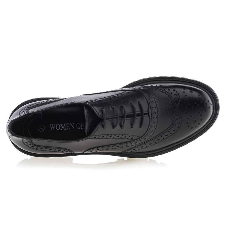Schwarze Schnürschuhe für Damen / Derby-Schuhe