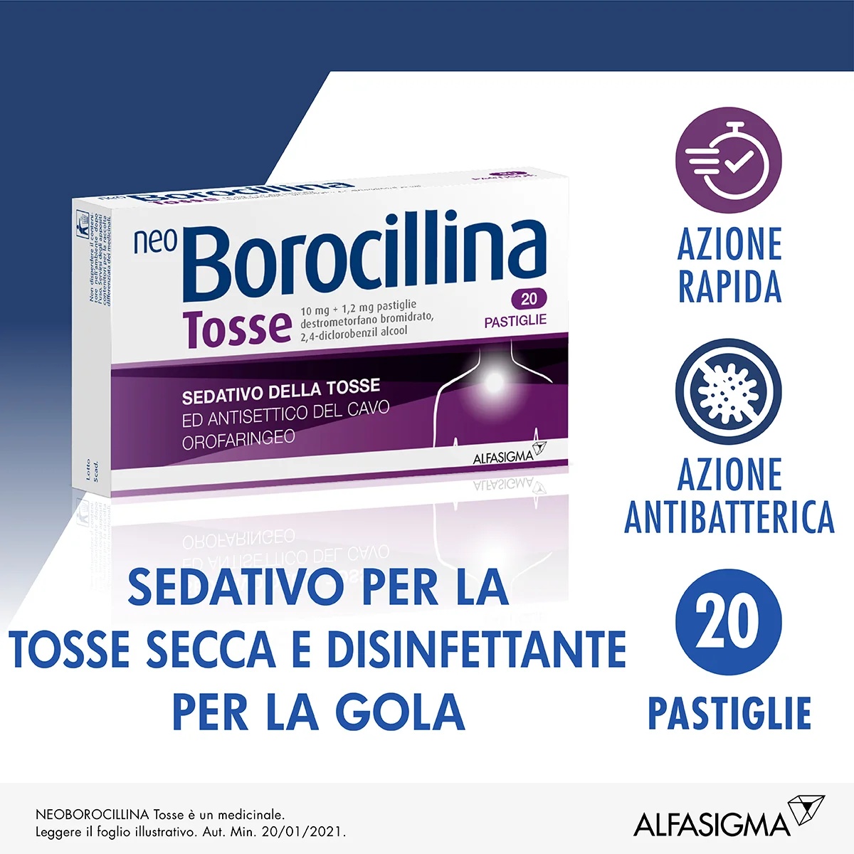 NEOBOROCILLINA Neoborocillin voor hoest 20 orodispersibele tabletten