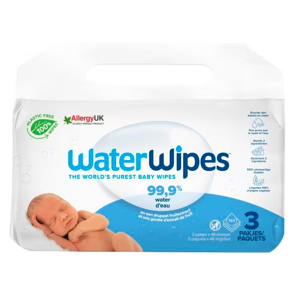 WaterWipes bērnu salvetes<br>3 x 48 gab.