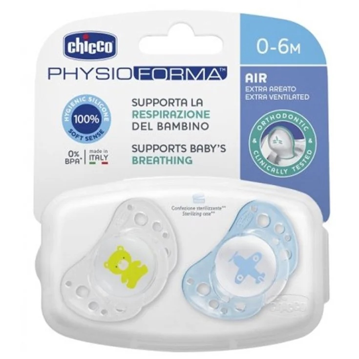 CHICCO Chicco Air Boy Gummischnuller 0-6 2 Stück