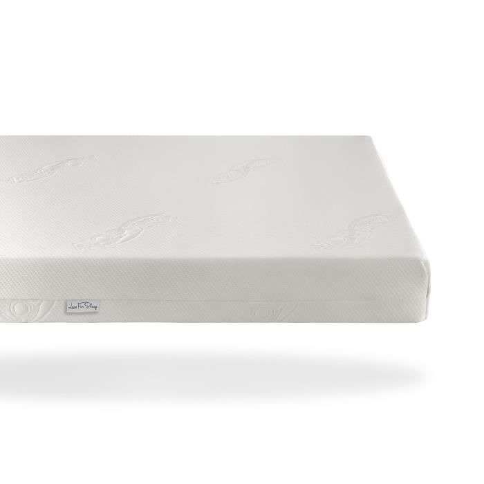 Lit bébé 120x60cm avec Matelas en Mousse Aloe Vera,Lit evolutif Bebe en Bois, Lit d'enfant convertible Blanc