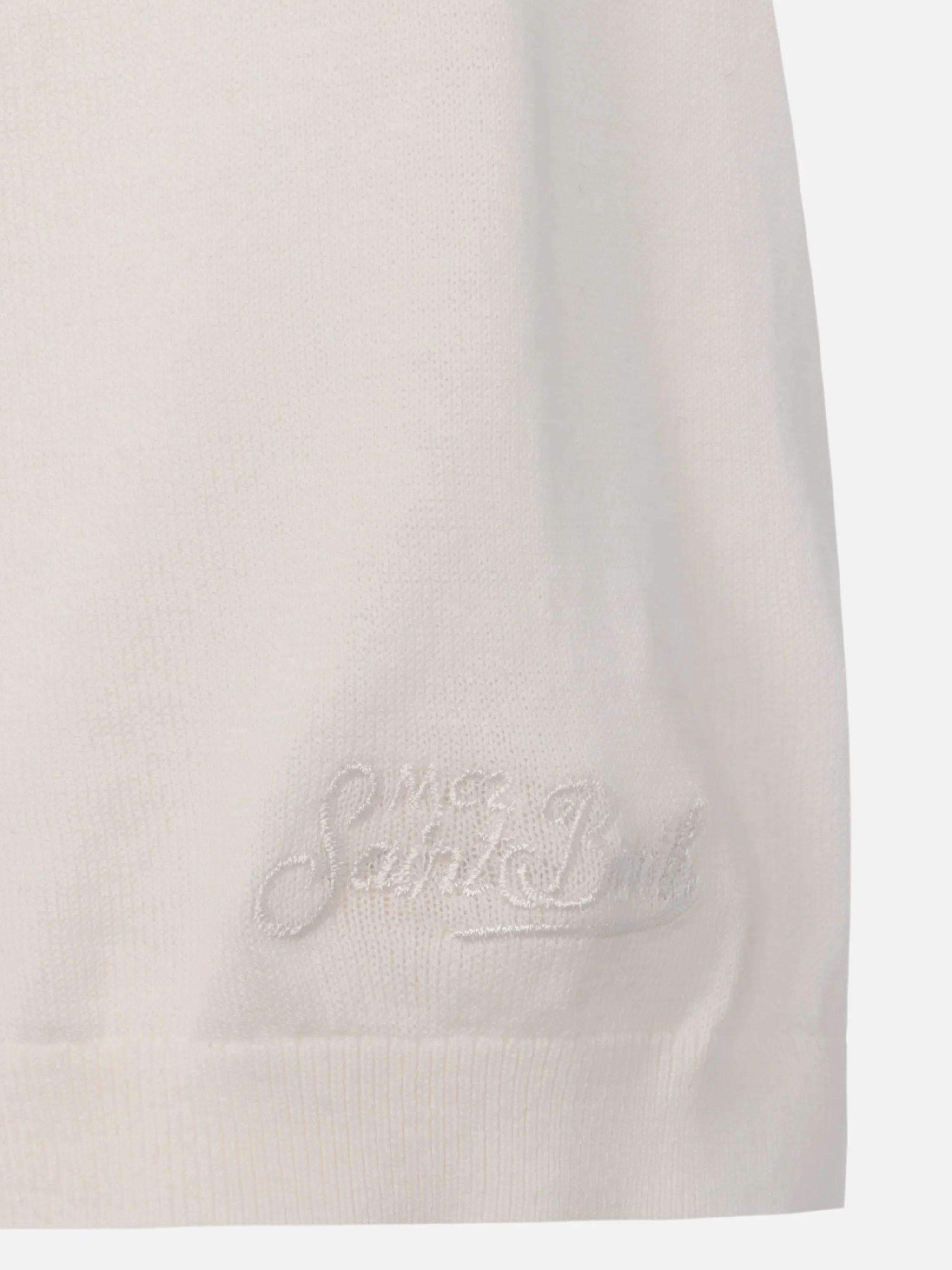 Sloan poloshirt zonder knoopjes in wit gebreid