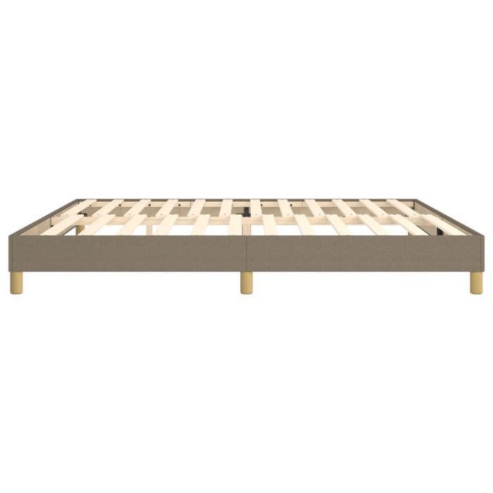 Cama de madera color topo de 200 x 200 cm - Estable y duradera - Estructura de cama de muelles color topo de 200 x 200 cm, tela 001_346771